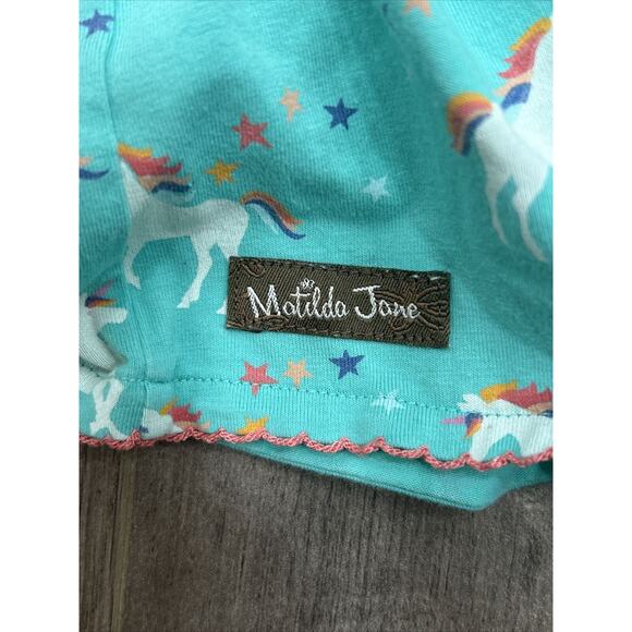 Matilda Jane Girls Size 4 Blue Unicorn Daydream Short Sleeve Lightweight Dress - Picture 6 of 8